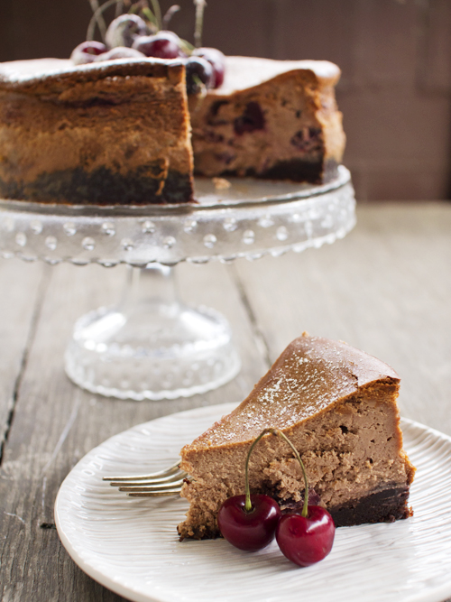 chocolate bourbon cherry cheesecake