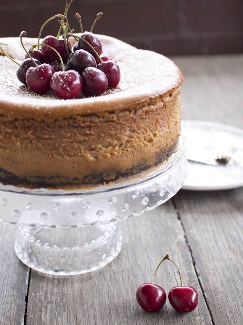 chocolate bourbon cherry cheesecake