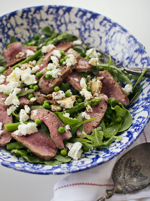 lamb, pea, fetta & mint salad