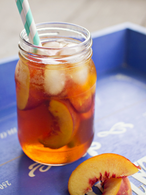 drunken peach iced tea