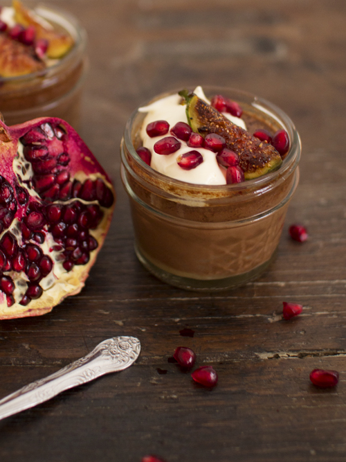 chocolate pomegranate pot de creme