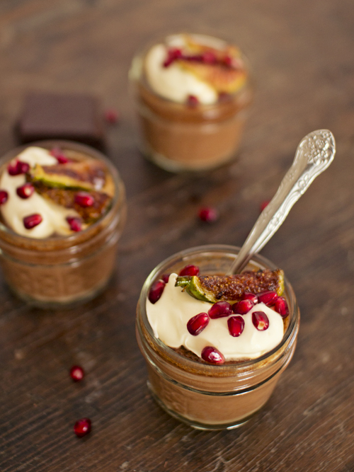 chocolate pomegranate pot de creme