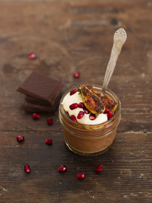 chocolate pomegranate pot de creme