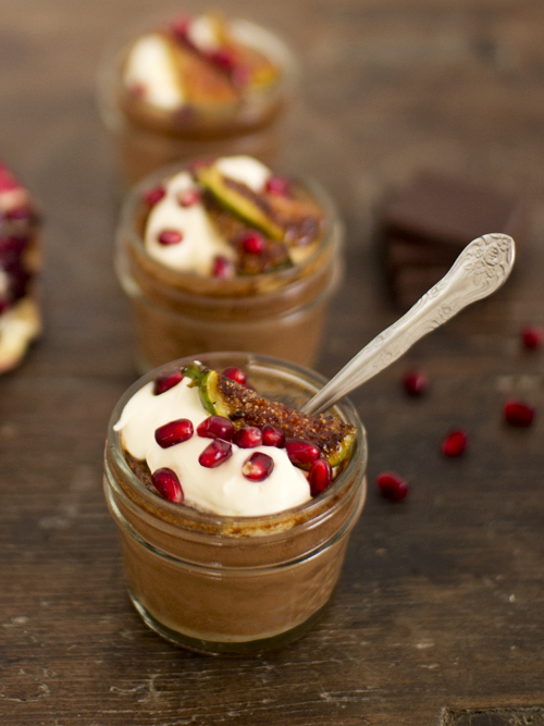 chocolate pomegranate pot de creme