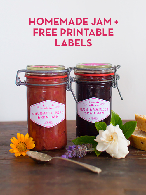 homemade jam + free printable labels