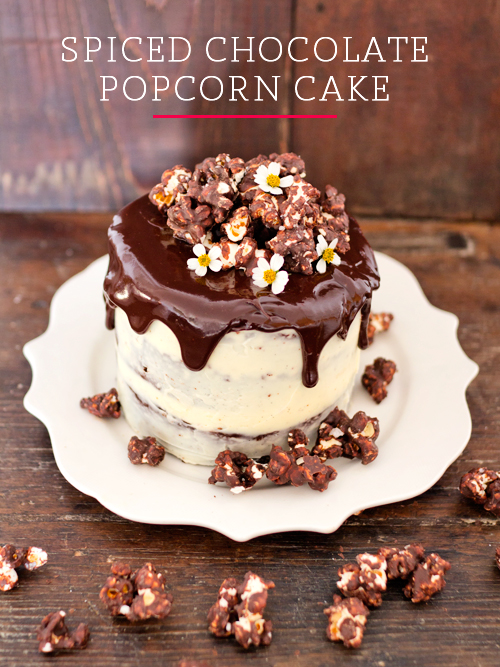 Spiced Chocolate Popcorn Cake | spicyicecream