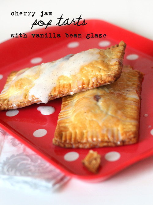 cherry pop tarts with vanilla bean glaze