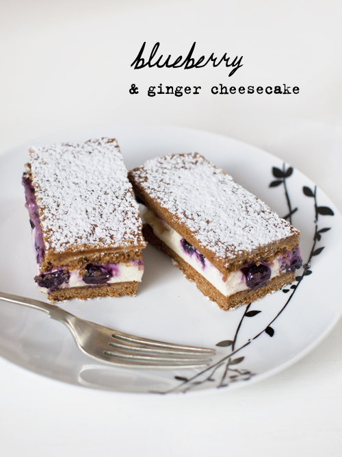 blueberry & ginger cheesecake