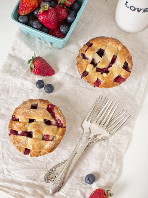 mixed berry lattice pies