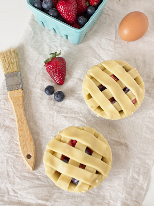 mixed berry lattice pies