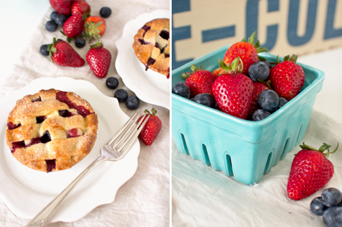 mixed berry lattice pies