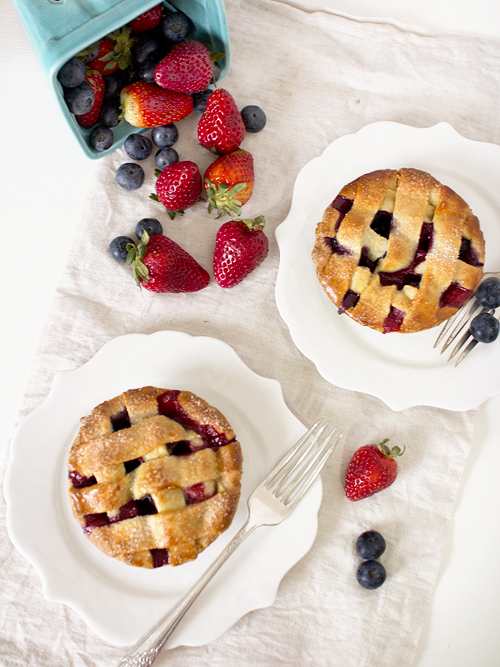 mixed berry lattice pies