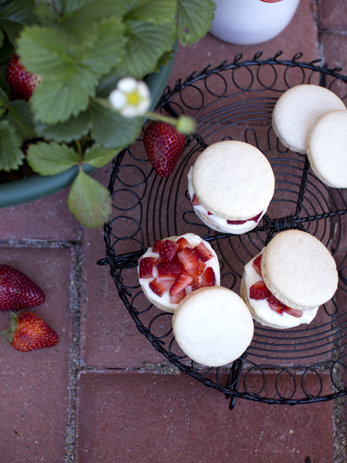 strawberry shortcake macarons