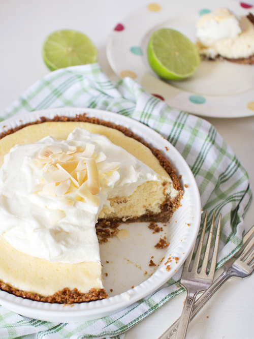 key lime pie with homemade graham crackers