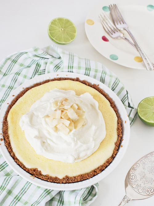 key lime pie with homemade graham crackers