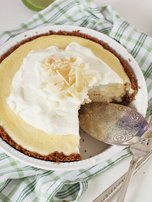 key lime pie with homemade graham crackers