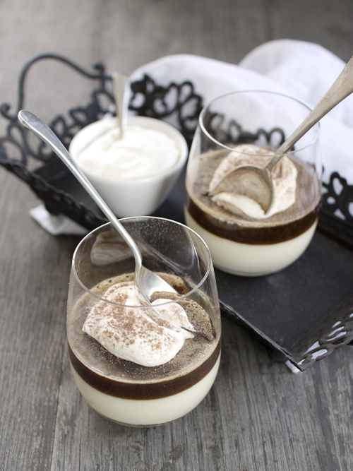 condensed milk panna cotta with espresso jelly