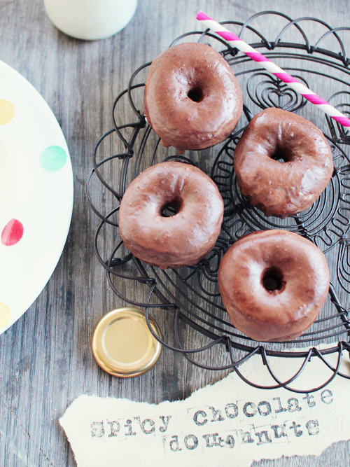 spicy chocolate doughnuts