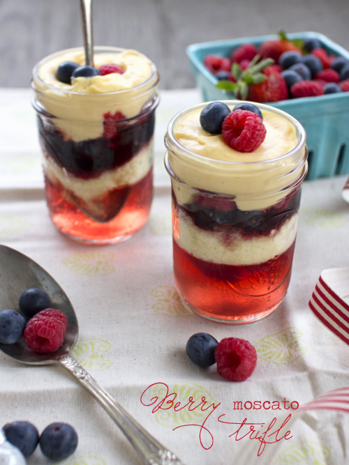 berry moscato trifle