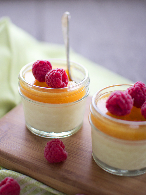 peach melba panna cotta