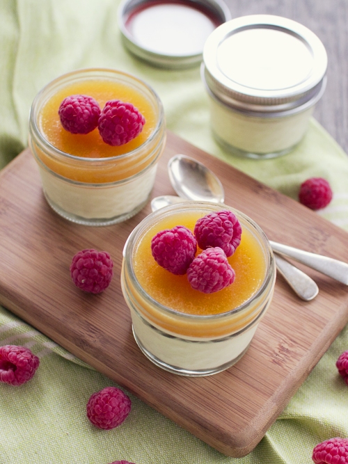 peach melba panna cotta