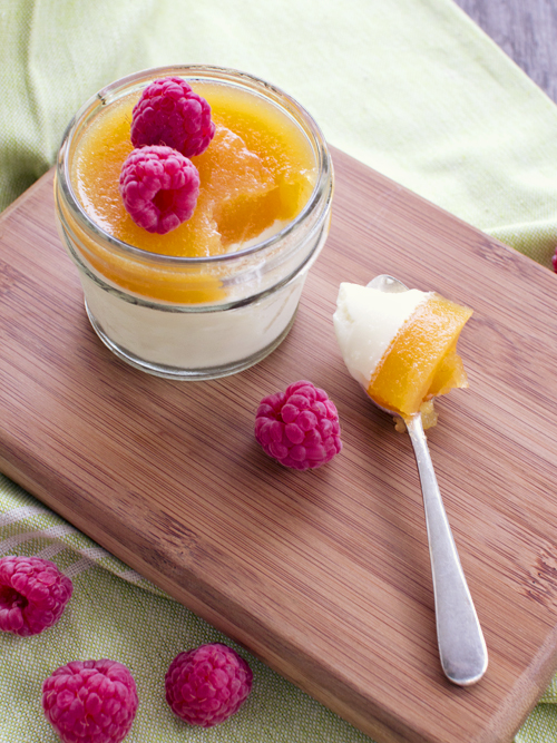 peach melba panna cotta