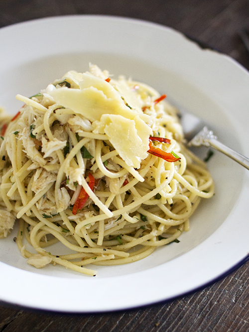 crab chilli spaghetti