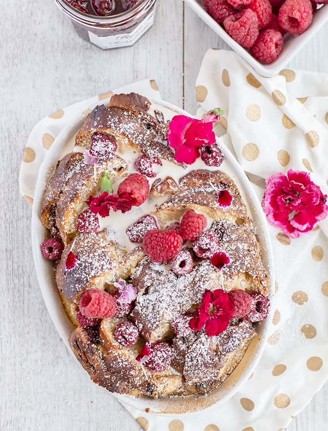 Raspberry and Ricotta Baked French Toast