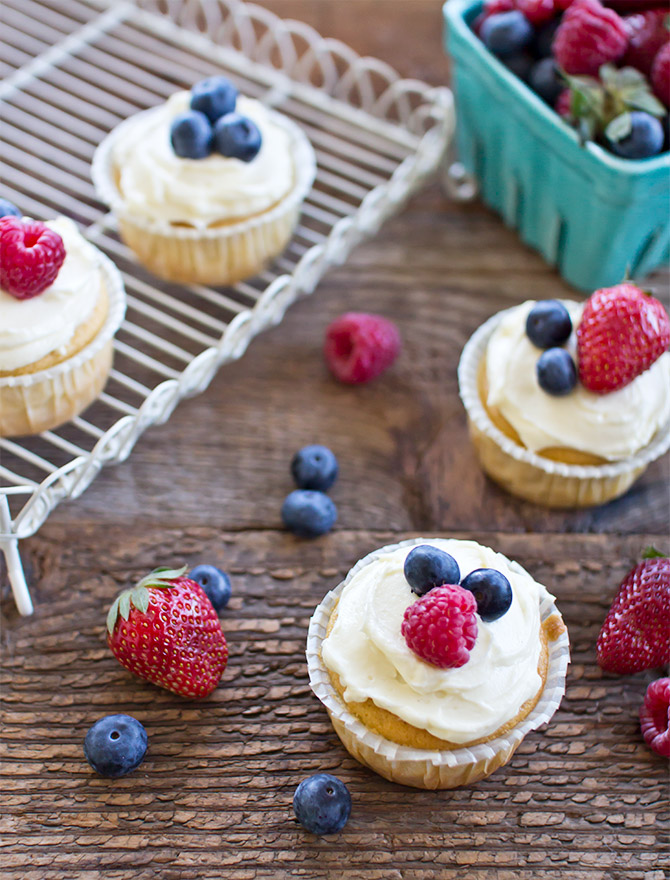 Berry Buttermilk Cupcakes with Cream Cheese Icing