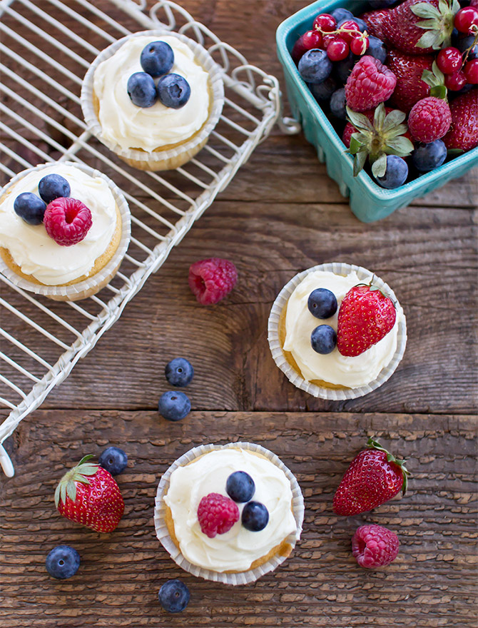 Berry Buttermilk Cupcakes with Cream Cheese Icing