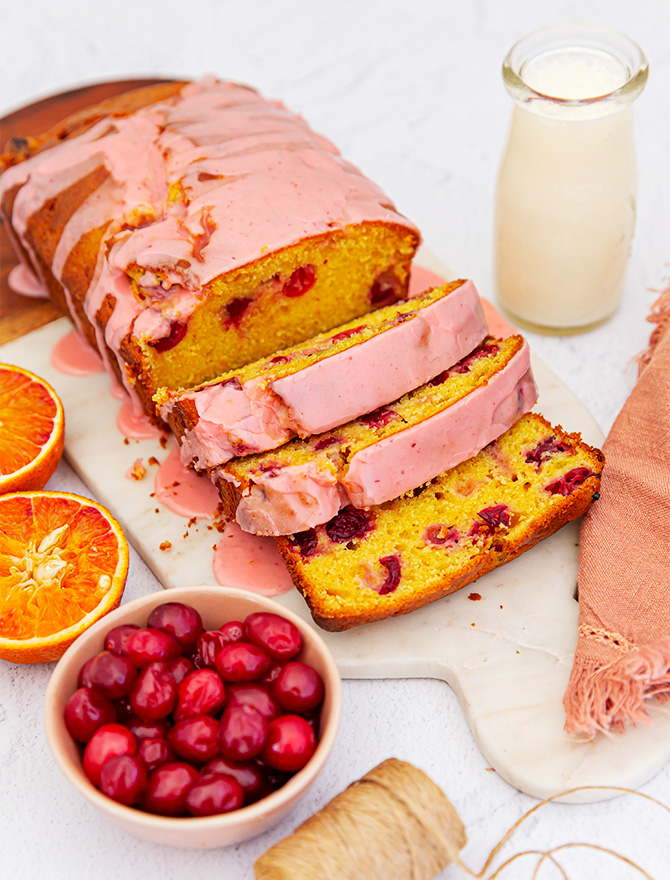 Blood Orange and Cranberry Loaf Cake