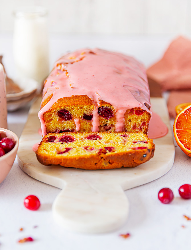 Blood Orange and Cranberry Loaf Cake