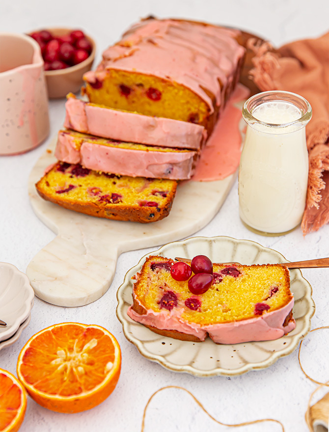 Blood Orange and Cranberry Loaf Cake