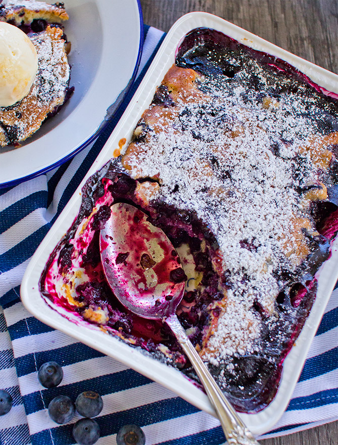 Blueberry Cobbler with No Churn Lemon Curd Ice Cream