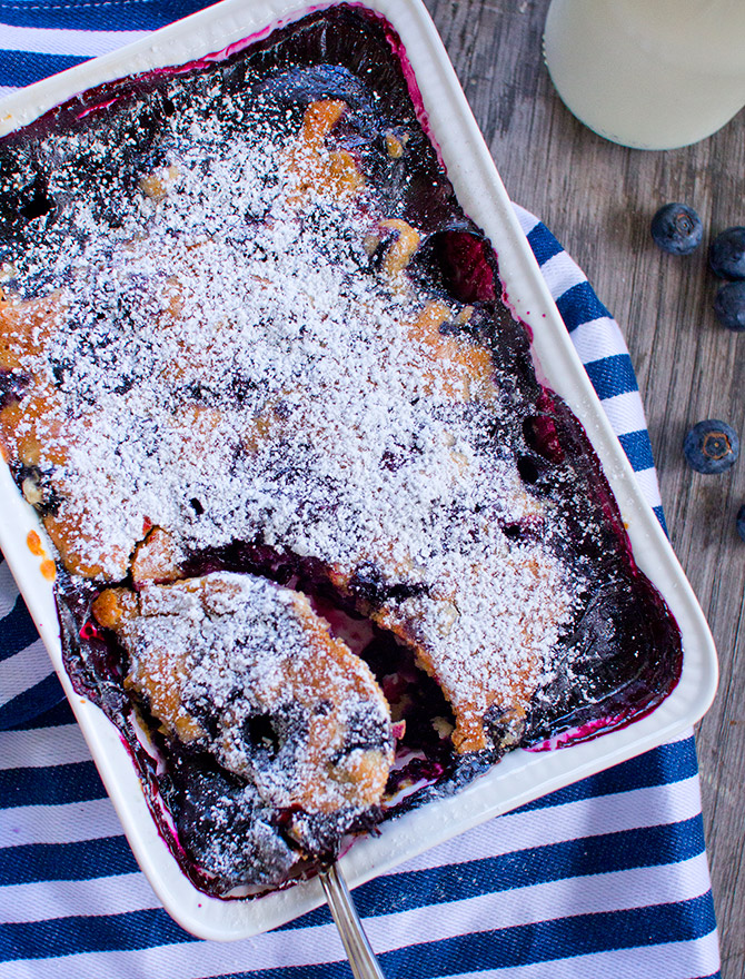 Blueberry Cobbler with No Churn Lemon Curd Ice Cream