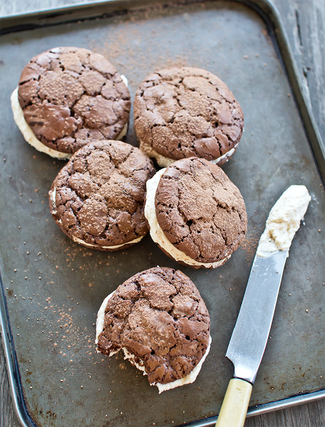 Brownie Cookies with Maple Bourbon Buttercream