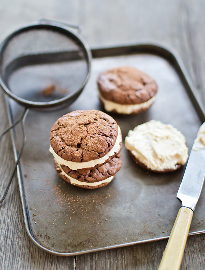 Brownie Cookies with Maple Bourbon Buttercream