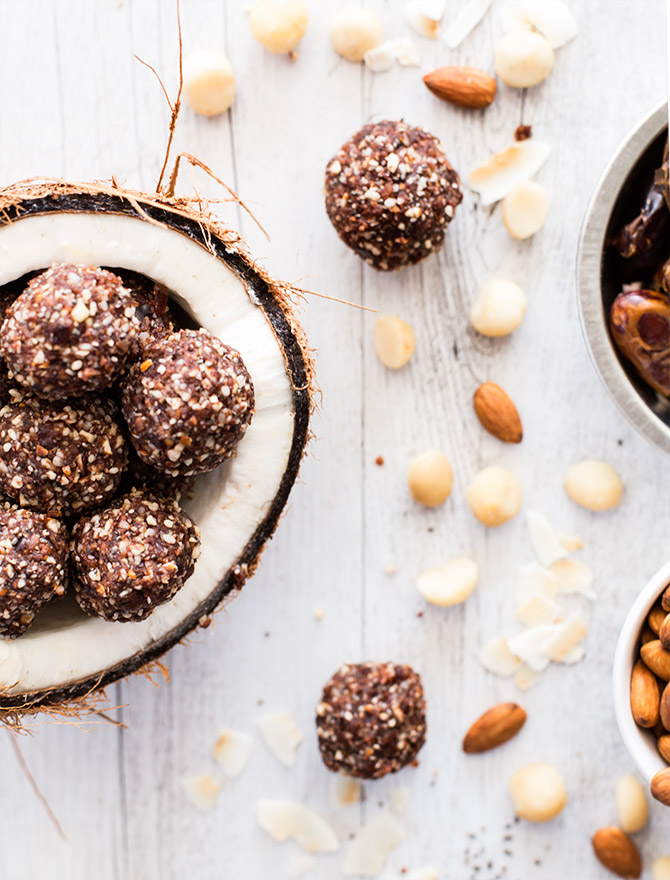 Cacao Chia Bliss Balls Healthy Snack