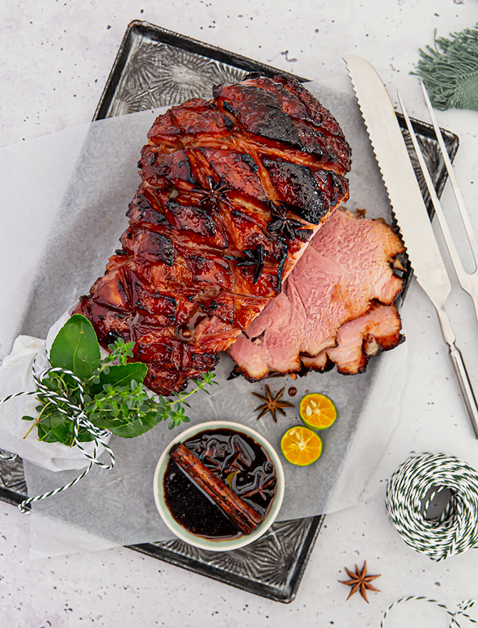 Soy and Camalansi Glazed Ham