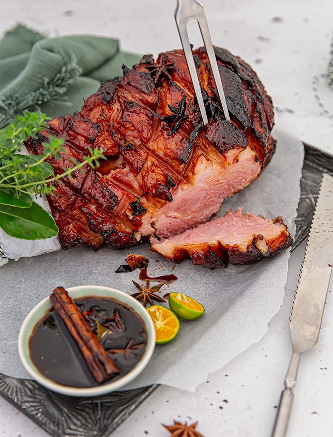 Soy and Camalansi Glazed Ham