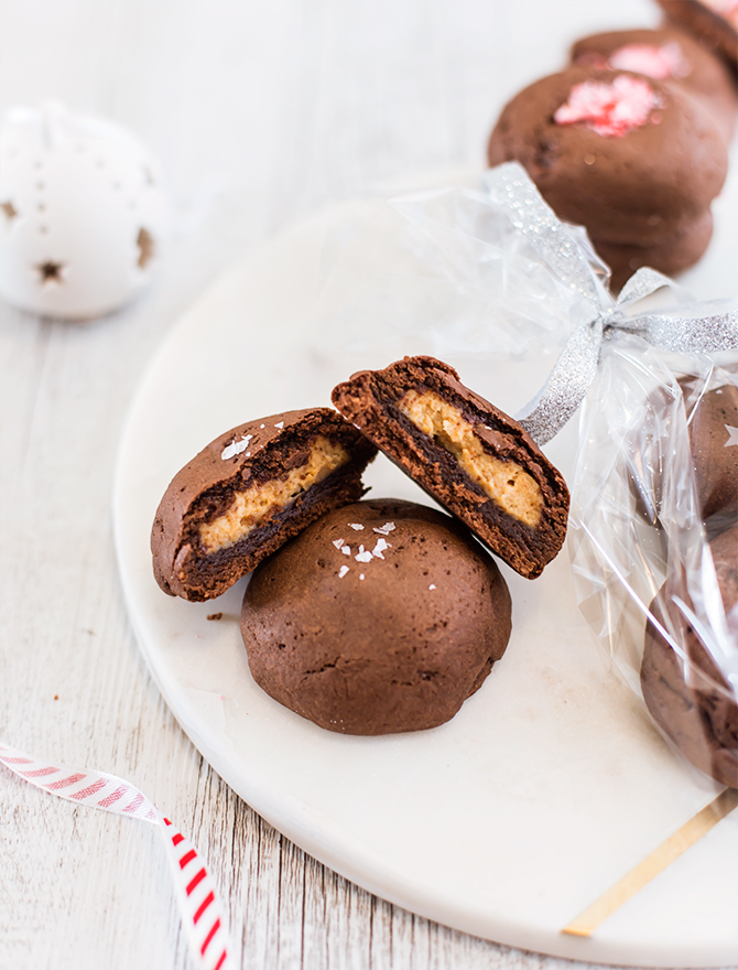 Christmas Candy Cane Gingerbread Cheesecake Stuffed Cookies