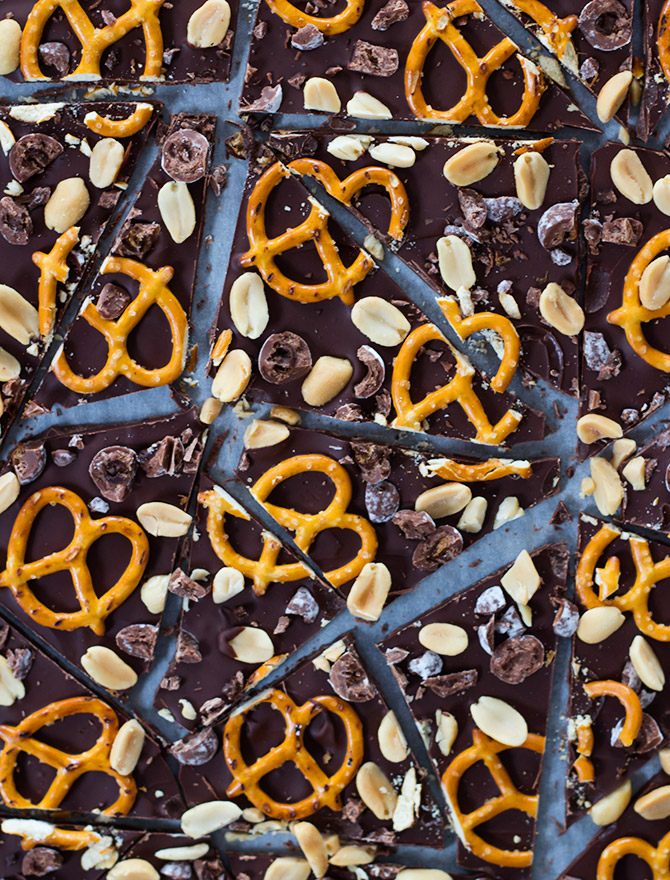 Chocolate Peanut Pretzel Bark