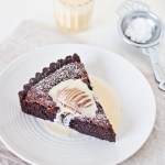 Chocolate and Pear Tart with Cardamom Creme Anglaise