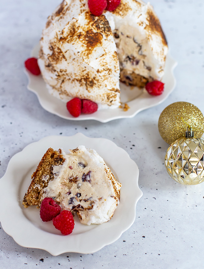 No Churn Christmas Pudding Bombe Alaska