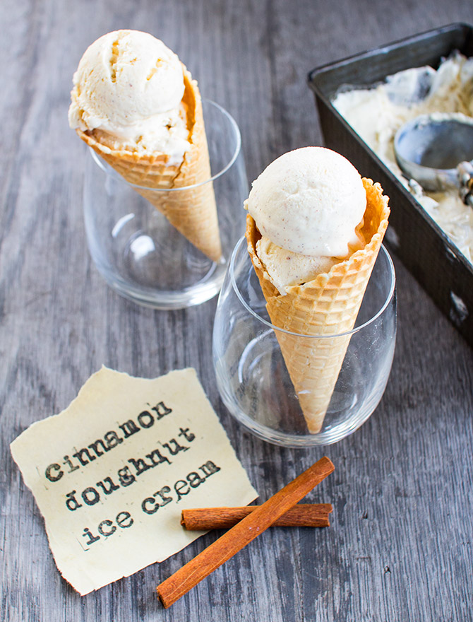 No Churn Cinnamon Doughnut Ice Cream