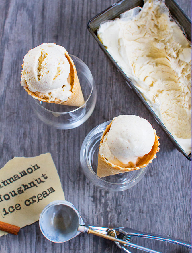 No Churn Cinnamon Doughnut Ice Cream