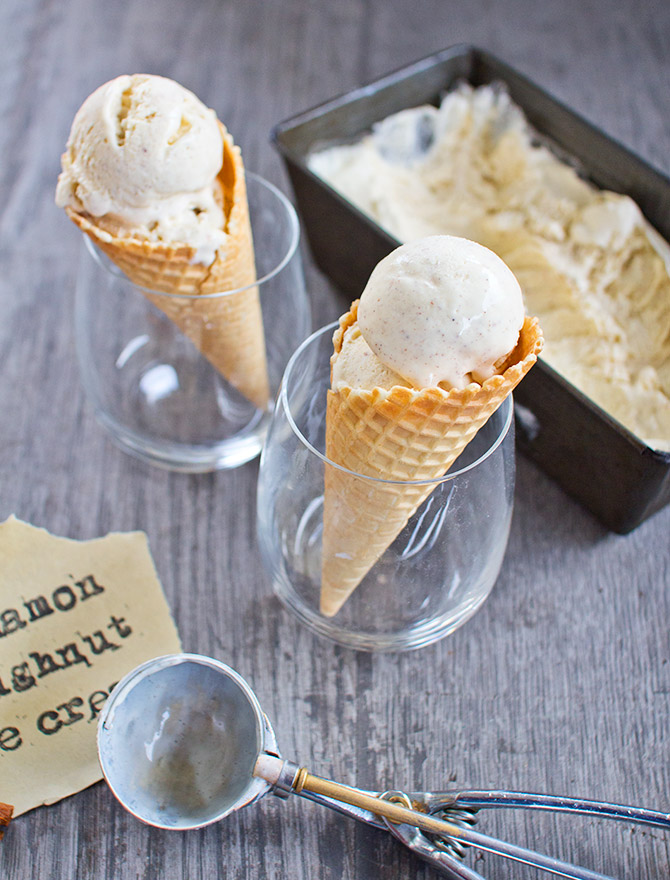 No Churn Cinnamon Doughnut Ice Cream