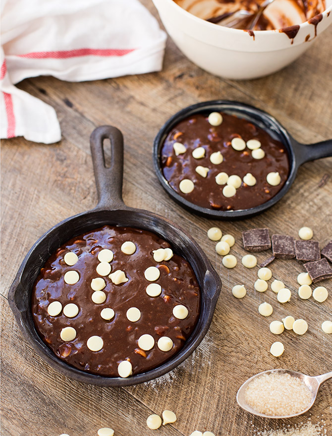 Triple Chocolate Skillet Brownie with Hot Fudge Sauce