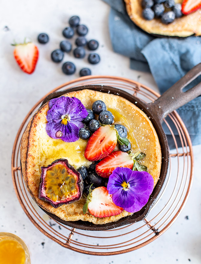 Dutch Baby Pancake with Chamomile Infused Honey