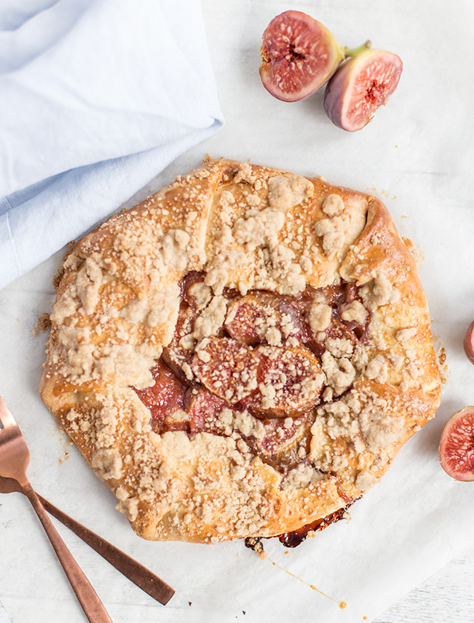 Fig Crumble Tart with Honey Whipped Ricotta